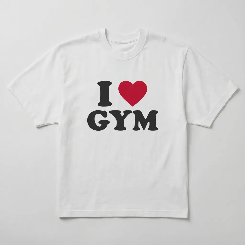 Koszulka Oversize Pumpcover "I LOVE GYM"